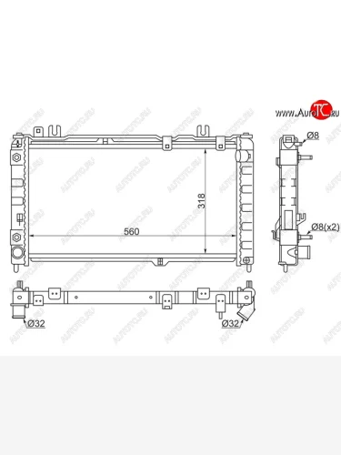 Радиатор двигателя (трубчатый, МКПП/АКПП) SAT Лада ВАЗ Калина 2192 хэтчбек (2013-2018)