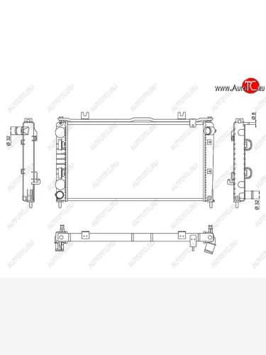 Радиатор двигателя (трубчатый, МКПП) SAT Лада ВАЗ Калина 2192 хэтчбек (2013-2018)