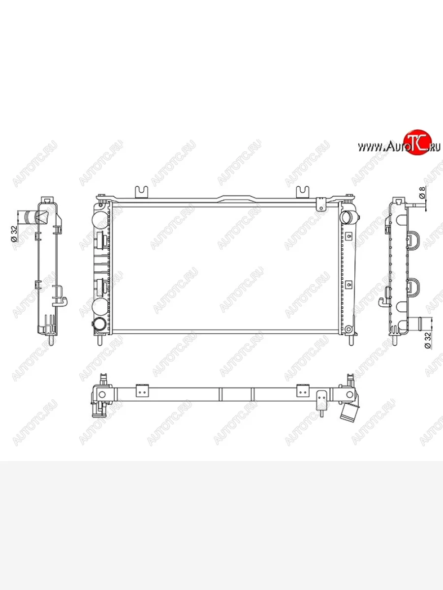 Радиатор двигателя (трубчатый, МКПП) SAT Лада ВАЗ Калина 2192 хэтчбек (2013-2018)  в Керчи Республика Крым