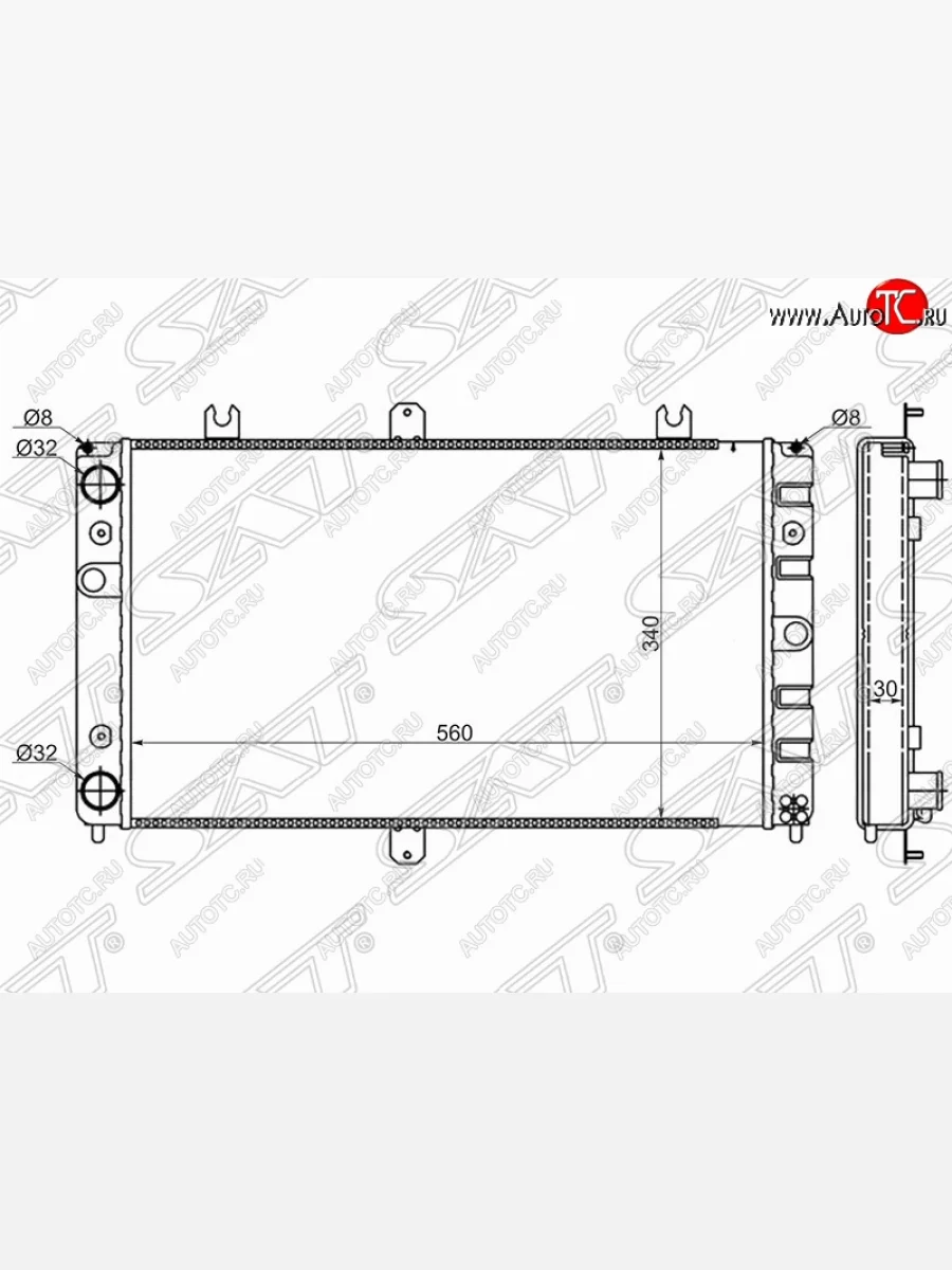 Радиатор двигателя (трубчатый, МКПП) SAT Лада ВАЗ Приора 2172 хэтчбек дорестайлинг (2008-2014)  с доставкой в г. Керчь