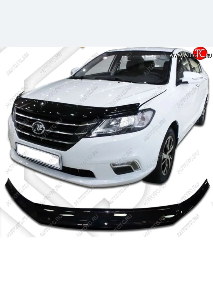 Дефлектор капота CA-Plastiс Lifan Solano  дорестайлинг (2016-2025) (Classic черный, Без надписи)  в Перми Пермском крае