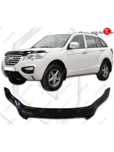 Дефлектор капота CA-Plastiс exclusive (серия Classic черный) Lifan X60 дорестайлинг (2011-2015)