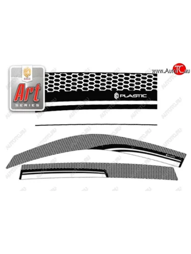 Дефлектора окон CA-Plastic (Серия Art белая) Lifan X60 (2011-2025) дорестайлинг, 1-ый рестайлинг, 2-ой рестайлинг