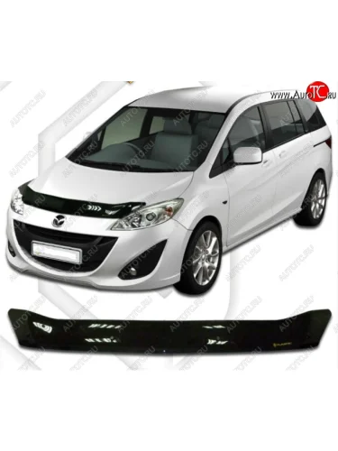 Дефлектор капота CA-Plastiс (Classic черный) Mazda 5 (2010-2015)