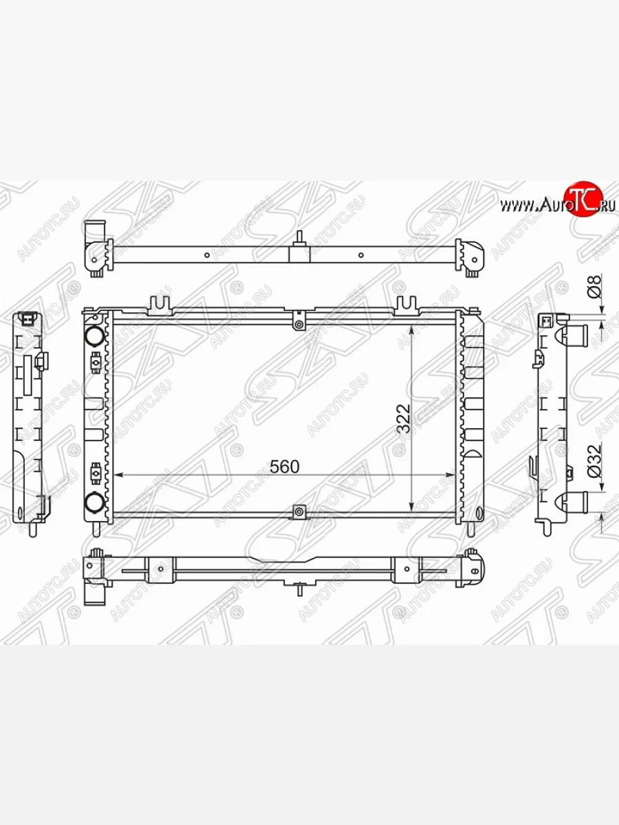 Радиатор двигателя (трубчатый, МКПП, Panasonic) SAT Лада ВАЗ Приора 2172 хэтчбек дорестайлинг (2008-2014)  с доставкой в г. Керчь