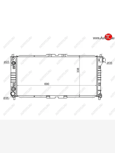 Радиатор двигателя (трубчатый, МКПП/АКПП) SAT Mazda Capella GF дорестайлинг седан (1997-1999)