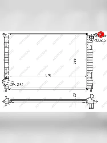 Радиатор двигателя (пластинчатый, МКПП) SAT Mini Cooper 2 (2001-2006)