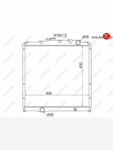 Радиатор двигателя (пластинчатый, МКПП) SAT Mitsubishi centre typ 6 (1993-2002)