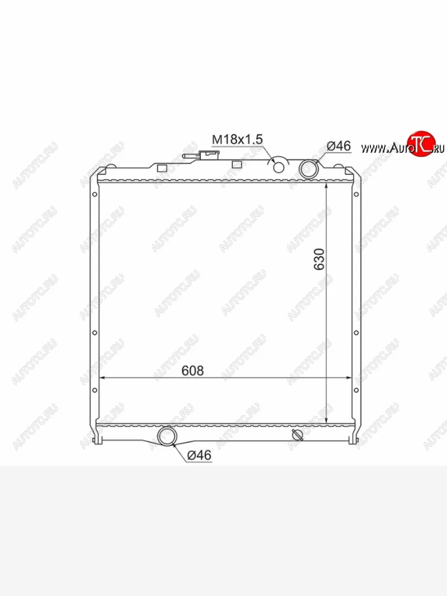 Радиатор двигателя (пластинчатый, МКПП) SAT Mitsubishi centre typ 6 (1993-2002)  в Самаре Самарской области