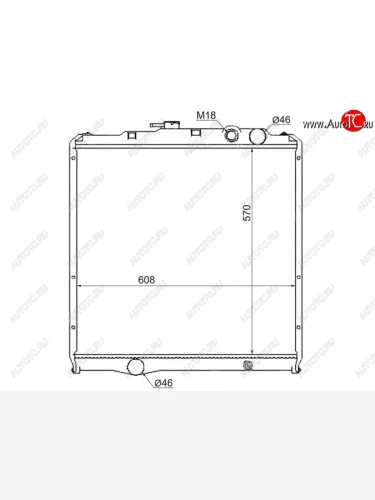 Радиатор двигателя (пластинчатый, МКПП) SAT Mitsubishi centre typ 6 (1993-2002)