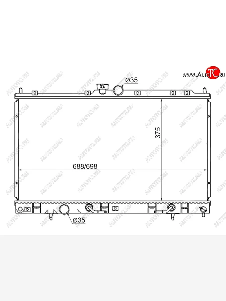 Радиатор двигателя SAT (трубчатый, МКПП/АКПП, 1.3/1.5/1.6/2.0) Mitsubishi Lancer 9 CS универсал 1-ый рестайлинг (2003-2005)  с доставкой в г. Керчь