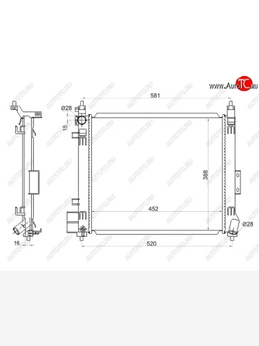Радиатор двигателя (CVT) SAT Nissan Note 2 E12 дорестайлинг (2012-2016)