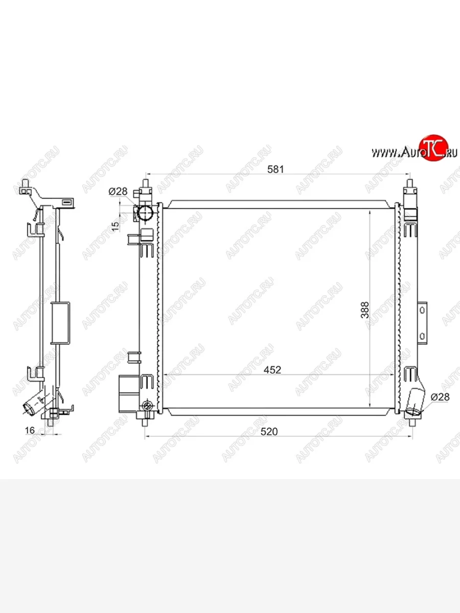 Радиатор двигателя (CVT) SAT Nissan Note 2 E12 дорестайлинг (2012-2016)  в Самаре Самарской области