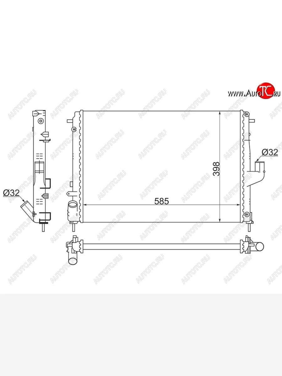 Радиатор двигателя (трубчатый, МКПП) SAT Renault Duster HS дорестайлинг (2010-2015)  в Керчи Республика Крым