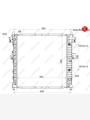 Радиатор двигателя (пластинчатый, МКПП/АКПП) SAT SSANGYONG Actyon Sport (2012-2025)