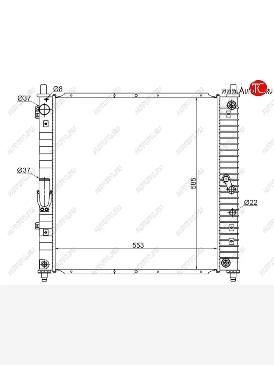 Радиатор двигателя (пластинчатый, МКПП/АКПП, 3.2) SAT SSANGYONG Rexton Y200 (2001-2006)  с доставкой в г. Керчь