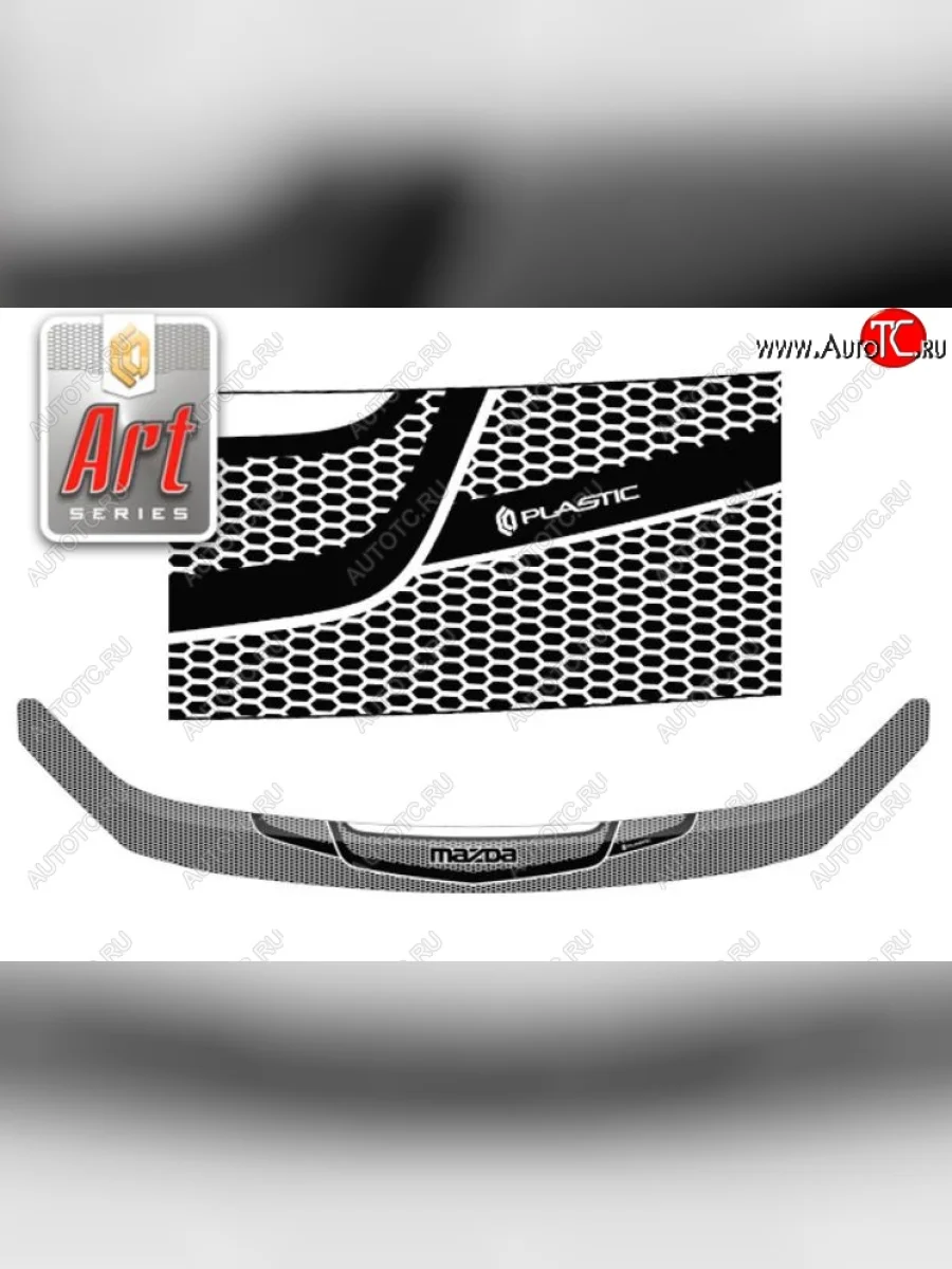 Дефлектор капота CA-Plastiс Mazda 6 GJ дорестайлинг седан (2012-2015) (Серия Art черная)  в Перми Пермском крае