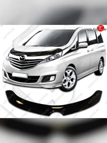 Дефлектор капота CA-Plastiс exclusive (Classic черный) Mazda Biante (2008-2018)