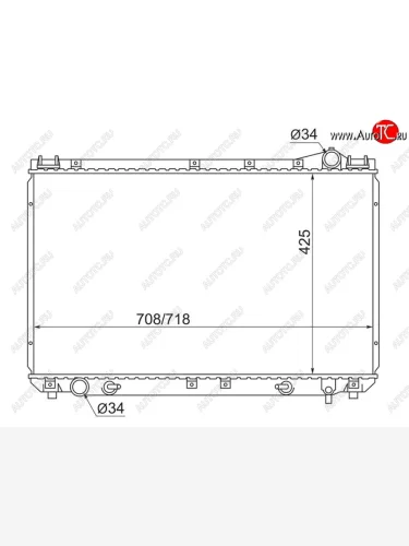 Радиатор двигателя (пластинчатый, АКПП,	1MZFE) SAT Toyota Avalon 1 (1995-2000)