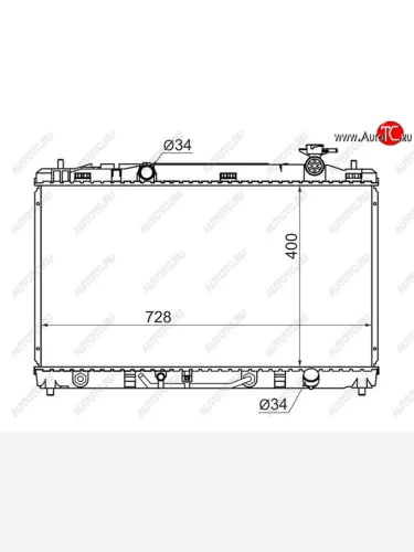 Радиатор двигателя (2AZ-FE 2.4/1AR-FE) SAT Toyota Camry XV40 дорестайлинг (2006-2008)
