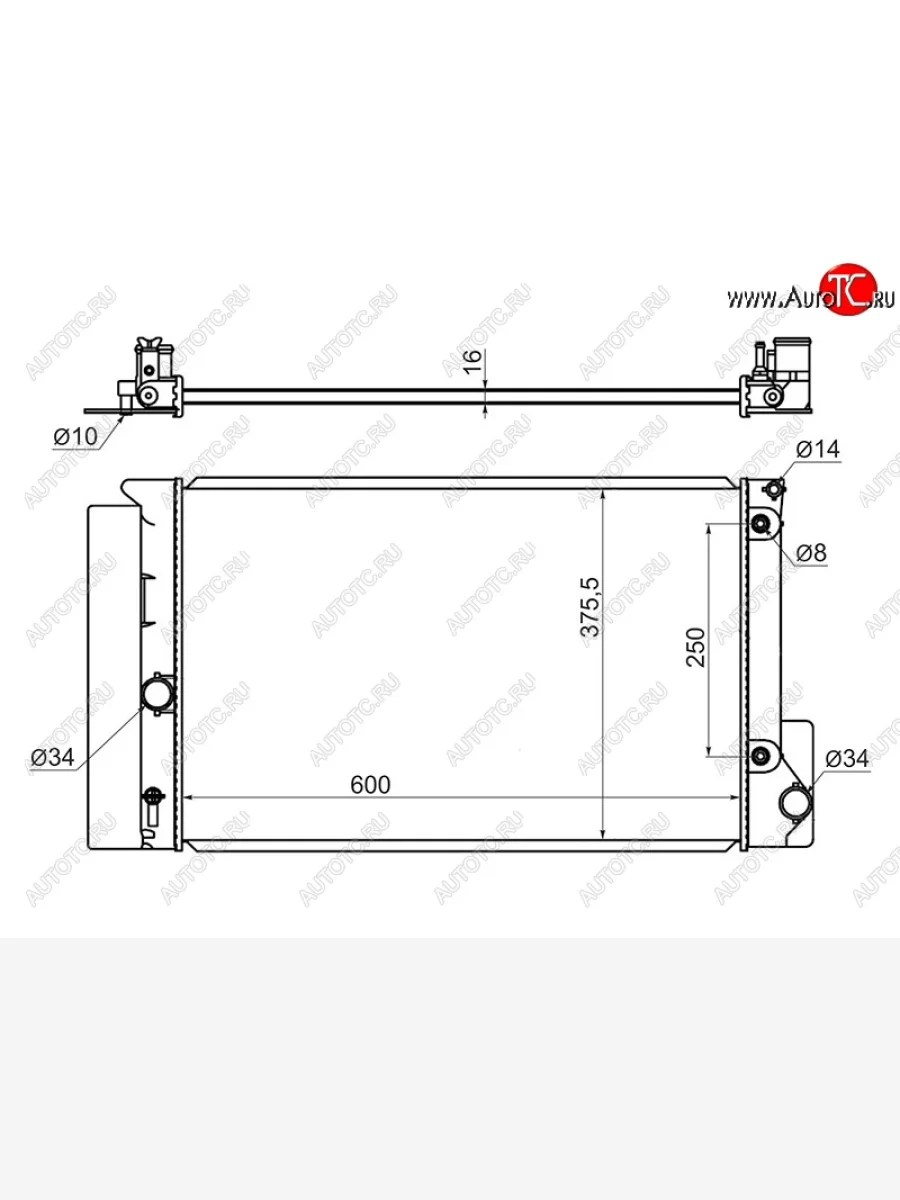 Радиатор двигателя (трубчатый, АКПП) SAT Toyota Corolla E150 седан дорестайлинг (2006-2010)  с доставкой в г. Керчь
