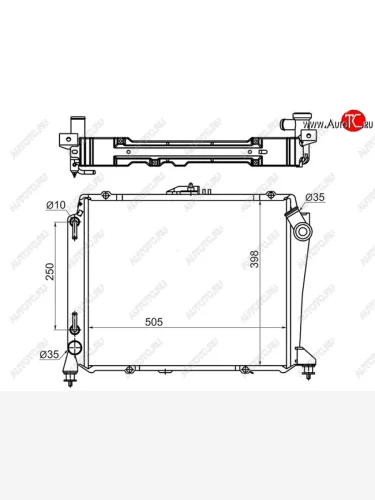 Радиатор двигателя SAT (пластинчатый, DIESEL AT) Toyota Hiace  H100 (1989-2004) минивэн дорестайлинг (Япония), минивэн 1-ый рестайлинг (Япония), минивэн (Япония)  2-ой рестайлинг