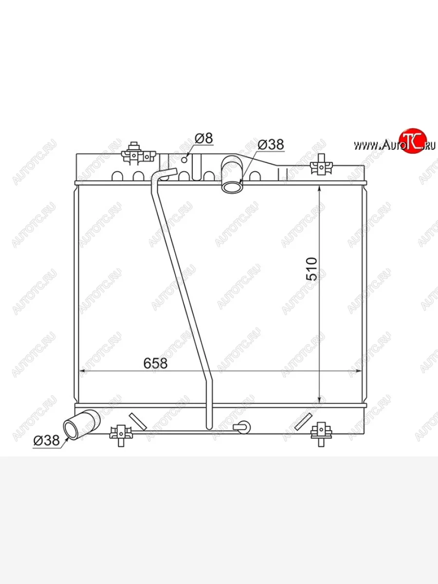 Радиатор двигателя (пластинчатый, МКПП/АКПП, 2TRFE/1TRFE) SAT Toyota Hiace H200 минивэн (Япония) дорестайлинг  (2004-2007)  в Керчи Республика Крым