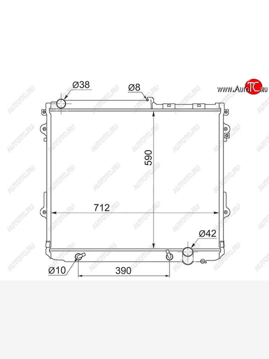 Радиатор двигателя (пластинчатый, МКПП/АКПП, 1VDFTV) SAT Lexus LX570 J200 2-ой рестайлинг (2015-2022)  с доставкой в г. Пермь