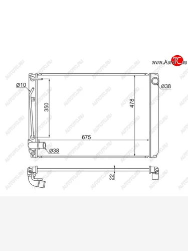 Радиатор двигателя (пластинчатый, МКПП/АКПП, 3MZFE) SAT Toyota Sienna  XL20 (2006-2010) рестайлинг