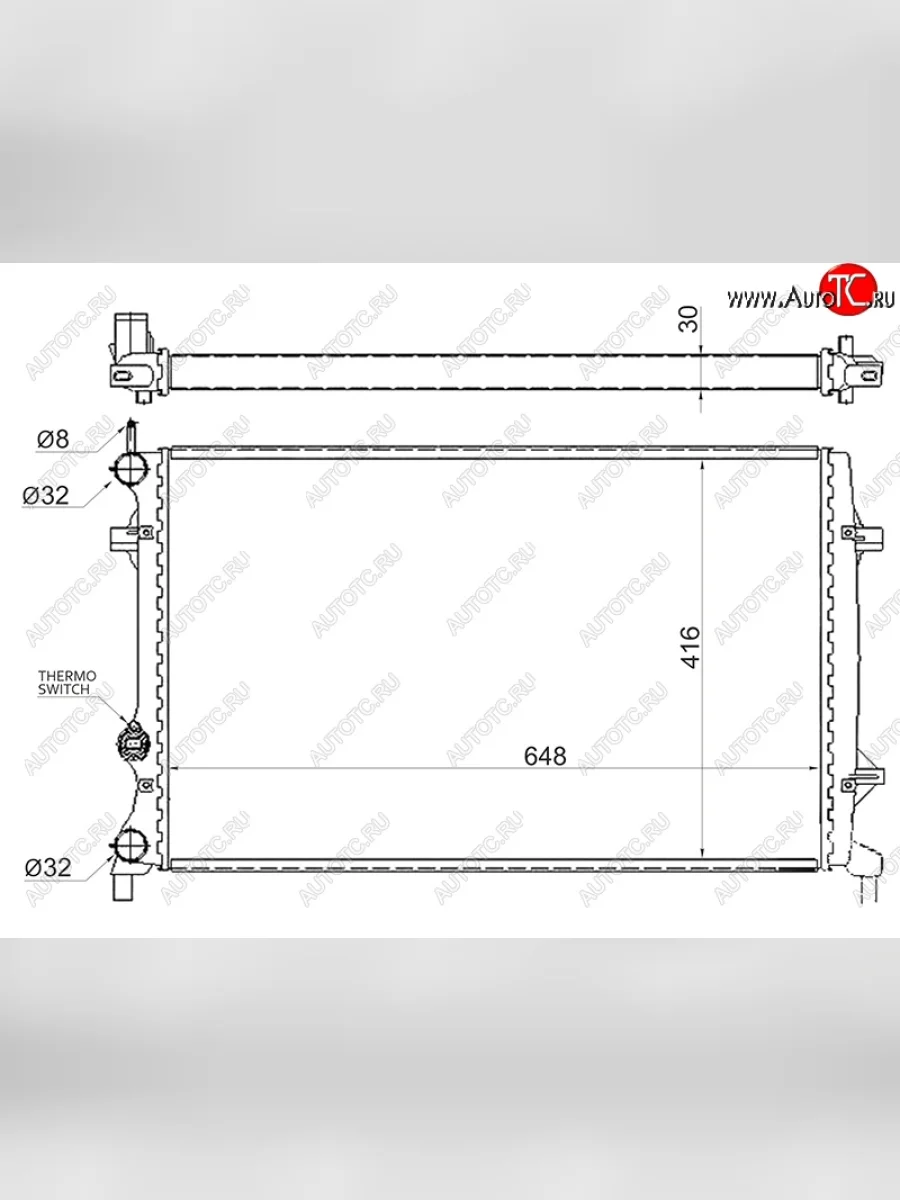 Радиатор двигателя (трубчатый, МКПП/АКПП) SAT Volkswagen Jetta A6 седан дорестайлинг (2011-2015)  с доставкой в г. Керчь
