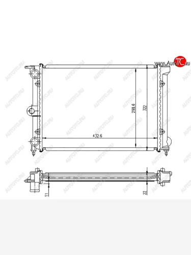 Радиатор двигателя SAT Volkswagen Jetta А2 седан (1984-1992)