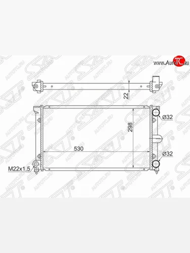 Радиатор двигателя (трубчатый, МКПП/АКПП, 1.6/1.8) SAT Volkswagen Passat B3 седан (1988-1993)