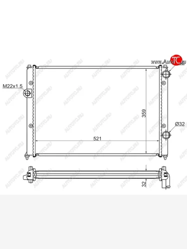 Радиатор двигателя (пластинчатый, МКПП,AEK/ADY/AAM/ABF/AFT/AEP/ABS/ACX/2E/ADZ/AGG) SAT Volkswagen Passat B4 седан (1993-1996)