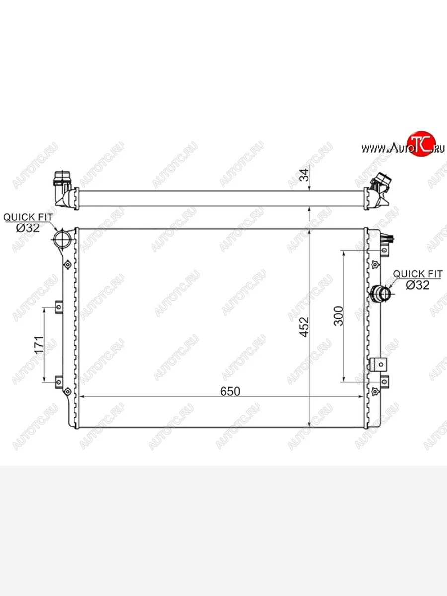 Радиатор двигателя (пластинчатый, МКПП/АКПП,CFG/CLJ/CNW/CBB/CCZ/CAX/BWK) SAT Seat Alhambra 7N рестайлинг (2015-2020)  с доставкой в г. Пермь