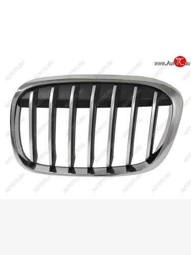 Левая решетка радиатора SAT (черная с хромом) BMW X1  F48 (2015-2019) дорестайлинг