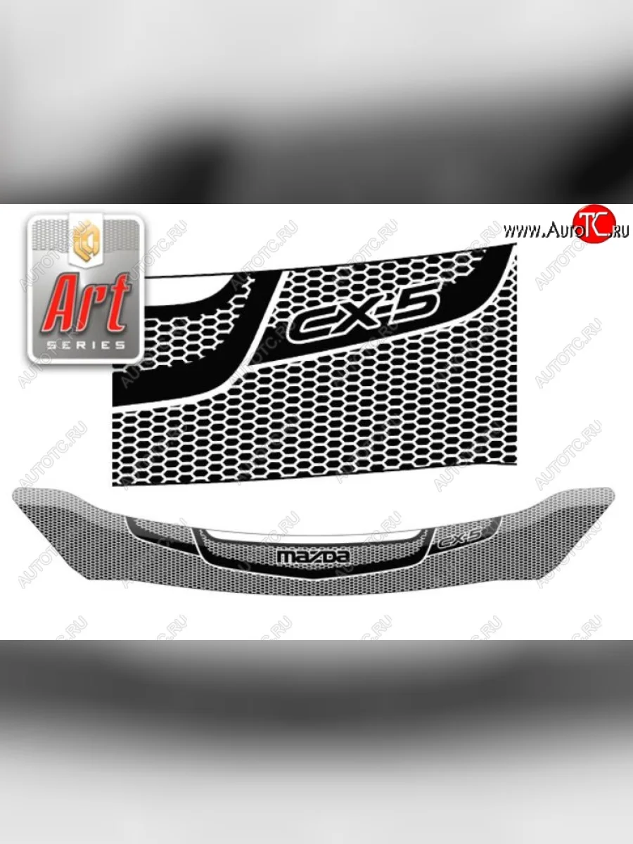 Дефлектор капота CA-Plastiс Mazda CX-5 KE рестайлинг (2015-2017) (Серия Art серебро)  в Керчи Республика Крым
