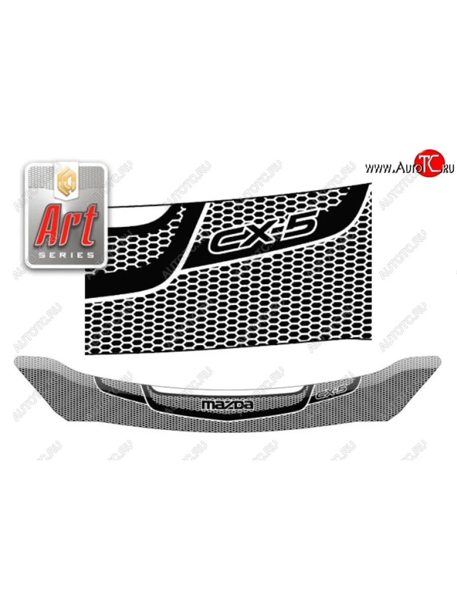 Дефлектор капота CA-Plastiс exclusive Mazda CX-5 KE дорестайлинг (2011-2014) (Серия Art черная)  в Самаре Самарской области