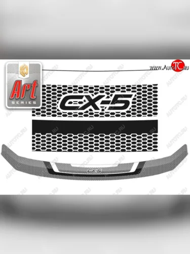 Дефлектор капота CA-Plastiс (Серия Art черная) Mazda CX-5 KF (2016-2025)