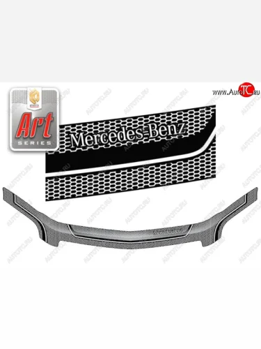 Дефлектор капота CA-Plastiс (Серия Art белая) Mercedes-Benz GLK class X204 рестайлинг (2012-2015)