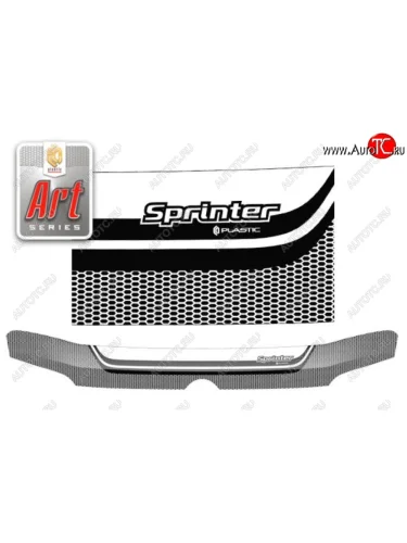 Дефлектор капота CA-Plastiс (Серия Art графит) Mercedes-Benz Sprinter W905 рестайлинг (2000-2006)