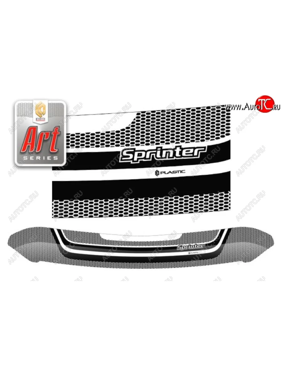 Дефлектор капота CA-Plastiс Mercedes-Benz Sprinter W906 рестайлинг (2014-2018) (Серия Art белая)  в Самаре Самарской области