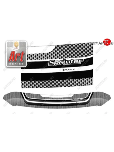 Дефлектор капота CA-Plastiс (Серия Art графит) Mercedes-Benz Sprinter W906 рестайлинг (2014-2018)