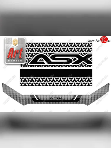 Дефлектор капота CA-Plastiс (Серия Art белая) Mitsubishi ASX дорестайлинг (2010-2012)