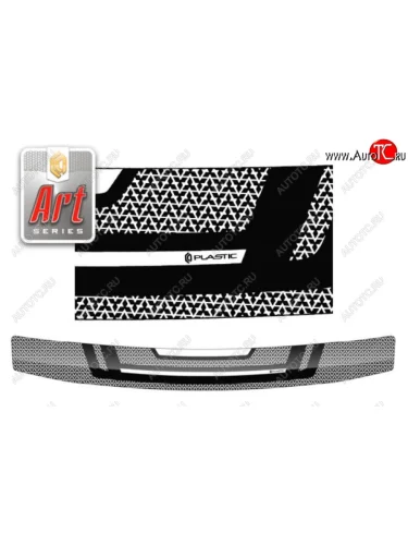 Дефлектор капота CA-Plastiс (серия Art белая) Mitsubishi Challenger K9-W (1996-2001)