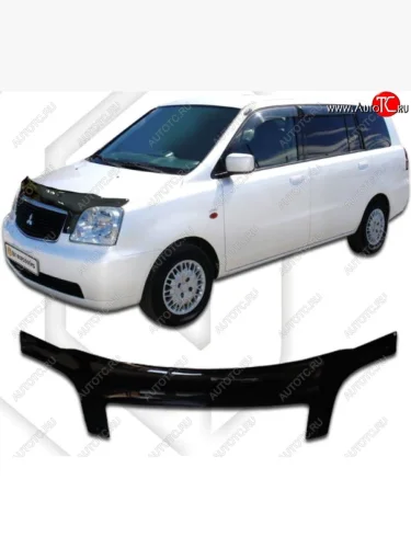 Дефлектор капота CA-Plastiс exclusive (Classic черный) Mitsubishi Dion CR6W,CR9W дорестайлинг (2000-2002)