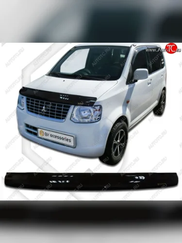 Дефлектор капота CA-Plastiс (Classic черный) Mitsubishi eK-Wagon H82W (2006-2013)