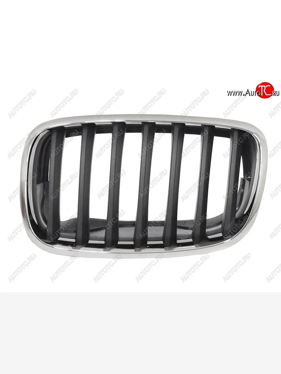 Левая решетка радиатора SAT (черная с хромом) BMW X5 E70 дорестайлинг (2006-2010)  в Перми Пермском крае