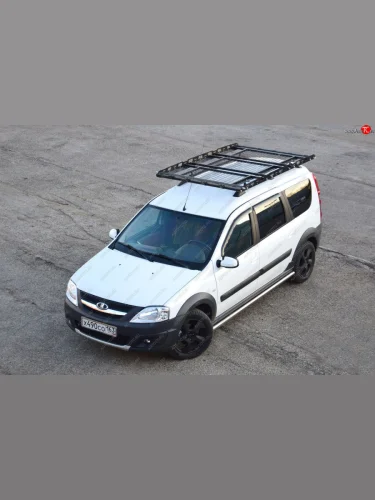 Универсальный багажник-корзина трехсекционный широкий (2100х1300 мм, под поперечины) Petroil Tuning Geely MK (2006-2015)