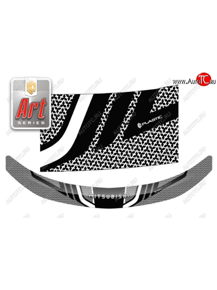 Дефлектор капота CA-Plastiс Mitsubishi L200 5 KK,KL дорестайлинг (2015-2019) (Серия Art черная)  в Самаре Самарской области