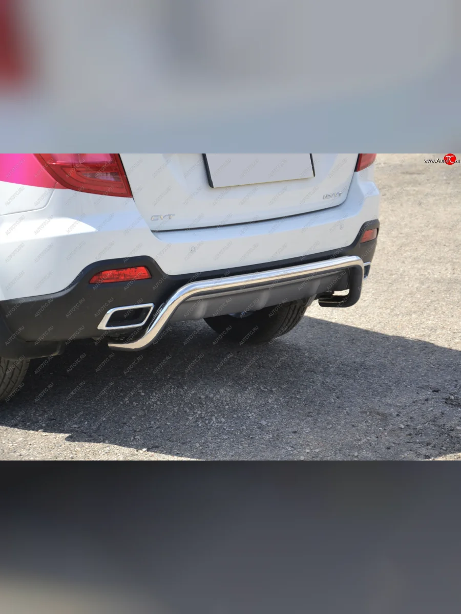 Защита заднего бампера Petroil Tuning Волна (d51)  Lifan X60 (2016-2025) (Нержавеющая полированная сталь)  в Перми Пермском крае